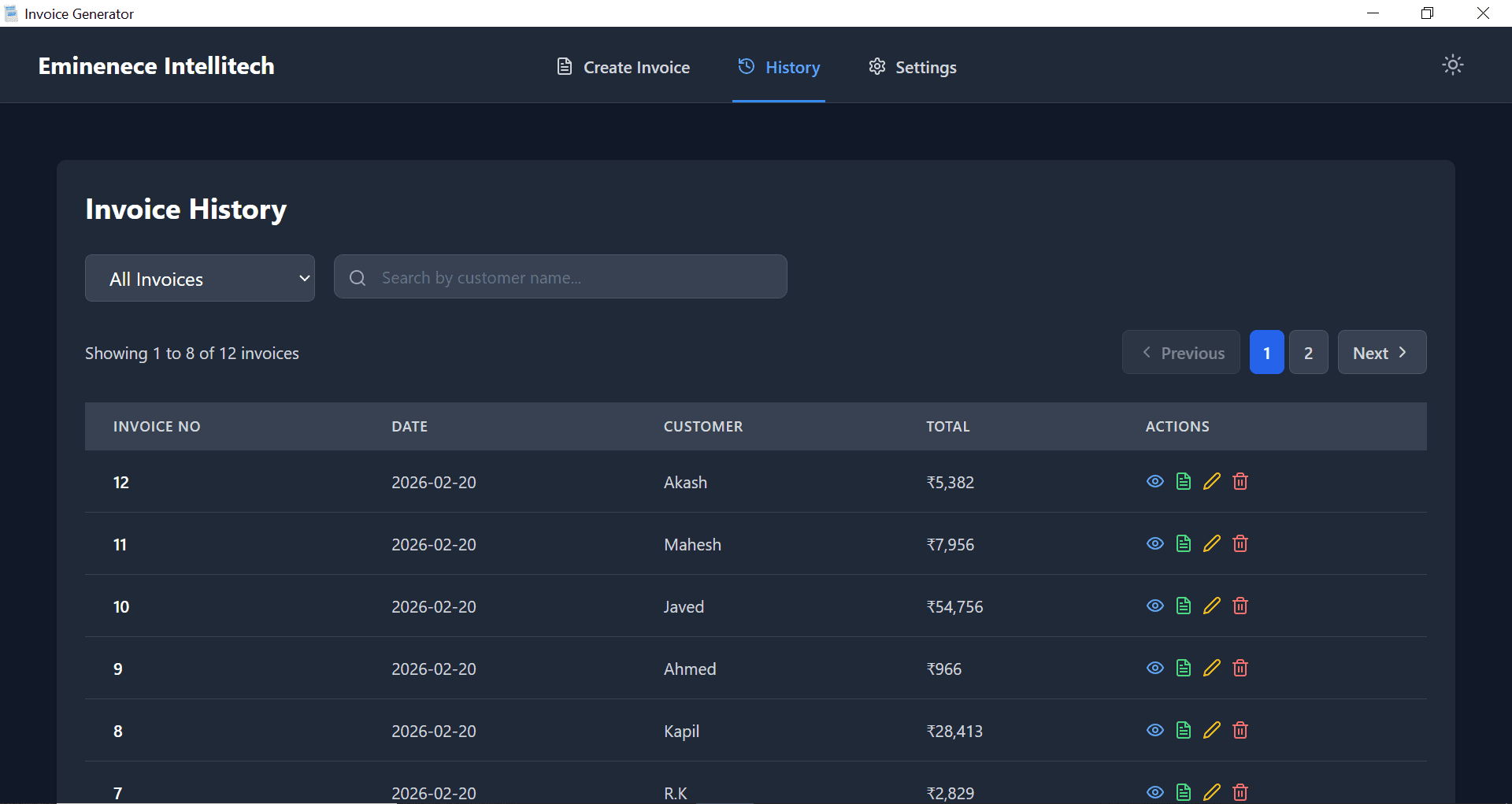 Billing Application screenshot 2